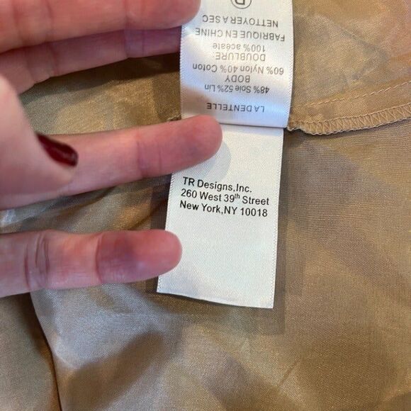 Tracy Reese Easy Frock Mosaic Stripe Fit Flare Dress 4P Silk Linen - Picture 10 of 10